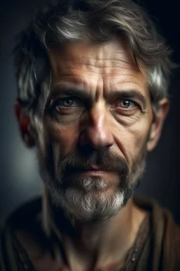 Portrait of a male human, no beard, middle age, handsome, fantasy world