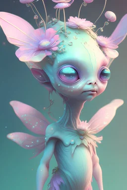 Pastel flower fairy alien,highly detailed, artstation, sharp focus