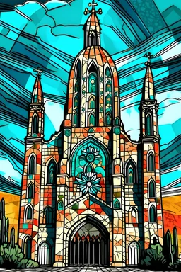 crea imagen de la basílica de Guadalupe al estilo Picasso