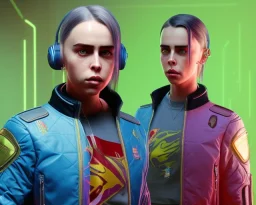 Billie Eilish, in stockings, cyberpunk2077