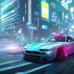 a cyberpunk car , anime, cinematic,atmospheric, 4k, high resolution, neon, car, cyberpunk, detailed,street,race, fast,no water mark