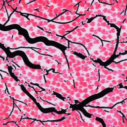 a detailed painting of a Japanese Cherry Blossom, seamless pattern, oil on canvas, pop art