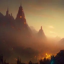 Artwork of a golden city of elves