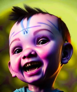 Avatar 2 toddler, smile, full body, dramatic lighting, hyper realistic