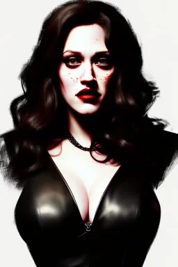 painting of kat dennings as evil queen in black leather pants, , leather, angry, stern look, volumetric lighting, particales,highly detailed,cinematic, deep colours,8, highly detailed, digital painting, artstation, concept art, smooth, sharp focus,