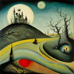 Tim Burton and Max Ernst odd creepy landscape