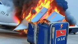 delta starts pile of luggage on fire