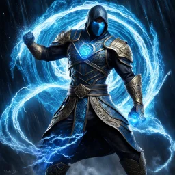 Fhoto full body, reality, Raw, sub zero, super magic storm, mortal combat, digital art, intricate details, powerful composition, captivating, , trending on artstation, sharp focus, studio photo, intricate details, highly detailed, by addiedigi