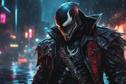 Pyke venom in 8k solo leveling shadow artstyle, pirate them, mask, close picture, rain, neon lights, intricate details, highly detailed, high details, detailed portrait, masterpiece,ultra detailed, ultra quality