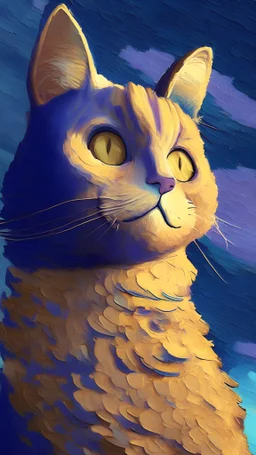 Portrait of a cat by Van Gogh