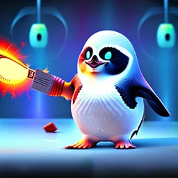 pengu from tft holding a spatula