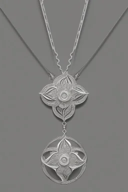 White gold necklace in the shape of a flower Astra Sia white background