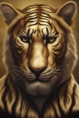 make a monster golden tiger that looks realistic for a movie cover