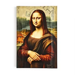 Replica of the Mona Lisa painting but all textures are from US paper currency money making it the "MONEY LISA"
