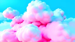 pink and sky blue cotton candy clouds cute fluffy and light abstract