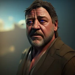 russel crowe, , unreal 5, octane render, cinema4d, dynamic lighting, soft lighting, 4k, redshift render, highly detailed, hyper realistic