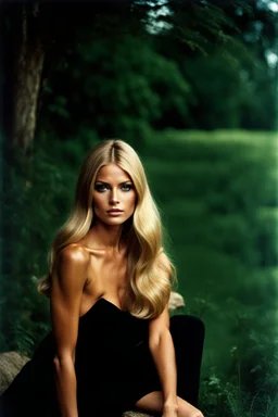 1972: beauty nude female supermodel, longer blonde hair, beautiful face, beautiful skin, realistic analog photography, middle parting, beautiful like a supermodel from the sixties, beautiful rounder face