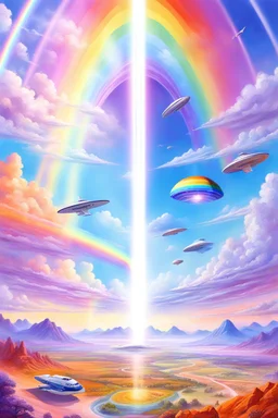 realist, high,rainbow commander, intergalactic beautiful wjthe ufos rainbows,high contact, futuriste