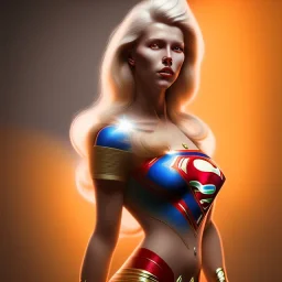 blonde superwoman. oil on canvas, kodachrome, volumetric light