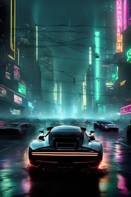 "Transport yourself to a futuristic cityscape where the roar of cyber engines mingles with the crackling of lightning. In the heart of this electrified urban jungle, describe a scene where 'Fast and Furious' cyber cars tear through the streets, leaving trails of sparks and lightning in their wake. Conjure the realistic imagery of carbon-fiber bodies shimmering under the city's neon glow, as tires grip the road and unleash showers of sparks with each hairpin turn. Against a backdrop of towering s