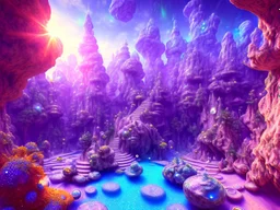 underground crystal cosmic and galactic tunnel ambiance sky rocks sunny pool surreal, full of details, smooth, bright sunshine，soft light atmosphere, light effect，vaporwave colorful, concept art, smooth, extremely sharp detail, finely tuned detail, ultra high definition, 8 k, unreal engine 5, ultra sharp focus