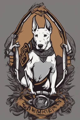 bull terrier viking gamer logo on t-shirt