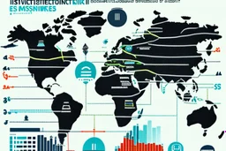 An infographic showing the interconnectedness of global financial markets. flat. without text