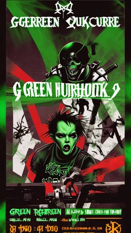 green hardcore punk flyer