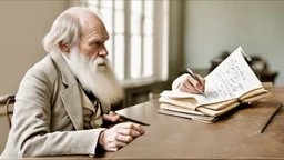 تشارلز داروين يكتب ملاحظات