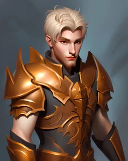 a portrait of a fantasy male human paladin, painted by Mike Saas