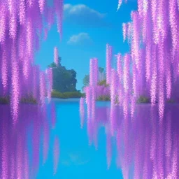 a magical crystal vertical light pink rose, pink and blue wisteria sun, pink vertical, blue lake,sharp, background vertical blue gradient vertical, elegant, highly detailed, artstation, concept art, smooth, sharp focus, illustration, 8k, splash art, wallpaper, key visual