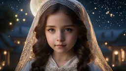 little young Jewish girl, peaceful, gentle, calm, wise, traditional Jewish costume, perfect eyes, exquisite composition, night scene, fireflies, moon, stars, beautiful intricate insanely detailed octane render, trending on artstation, 8k artistic photography, photorealistic concept art, soft natural volumetric cinematic perfect light, chiaroscuro, award-winning photograph, masterpiece, raphael, caravaggio, William-Adolphe Bouguereau, alma-tadema