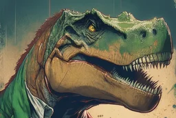 Dinosaur, T-rex, Comic style, portrait