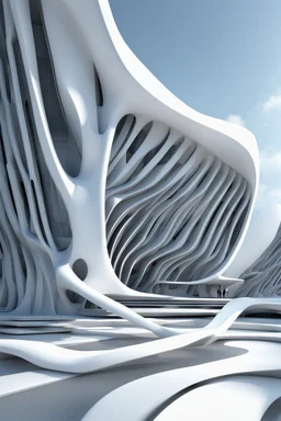 Edificio estilo Zaha Hadid, calidad ultra, arte digital 3D, 8k