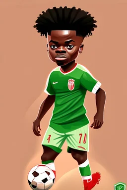 Bukayo Saka English-Nigerian footballer ,cartoon 2d