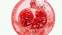 orange in water drops, transparent background