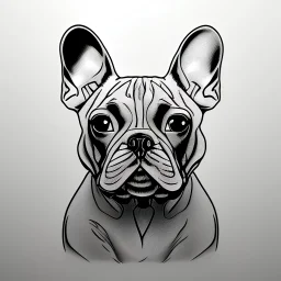 french bulldog line drawing