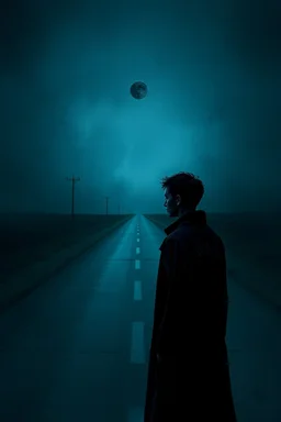 In a realm painted with cold colors, a solitary figure stands at the end of a desolate road. The dull light casts sharp lines on their face, etched with pain and depression, as they gaze upon a dark sliver of sky. Thorns pierce their soul, a metaphor for the barbed loneliness that has become their only companion. Surrounded by shadows, they whisper, "I am the reason I have no one," as the truth weighs heavy. Their eyes reflect the anguish of being an outcast, a self-imposed exile born from fear