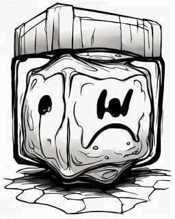 oozing gelatinous cube black and white sketch art rpg