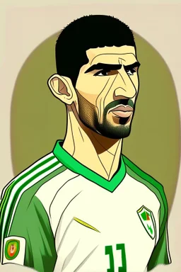 Saeed bin Rahma Algerian football player ,cartoon 2d