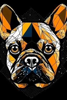 French bulldog face geometric cartoon