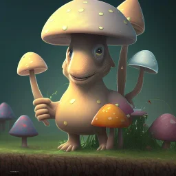 mushroom with cute face