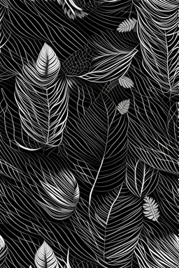 Infinite pattern, tilable, flat texture, leaves, macrame, photorealistics effects, black and white