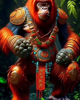 Ninja orangutan intricate hyper-detailed full body legs feet 8k