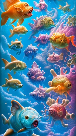 Dog sea bubbles