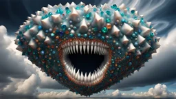 impossible hypercubic jeweled giant hurricane cloud with teeth paradoxical geometry