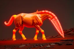 centaur in full-length neon light on Mars