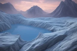 highly detailed glacial lake landscape, sunset, cinematic lighting, 4k, 8k, octane render, trending on artstation, pinterest, extremely detailed, ambient lighting, single frame