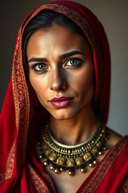 A woman from Morocco , full body , looking at the viewer, studio photograph, very aesthetic, highly detailed, brilliant composition, hyper realistic, photorealistic, subsurface scattering matt painting