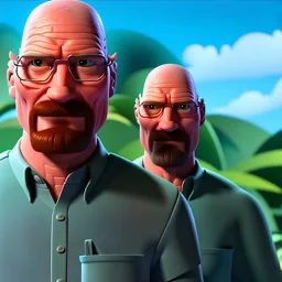 Walter White cyborg, 8k, tropical background.